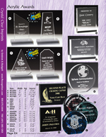 Imprinted Acrylic Paperweights and Small Award Stands